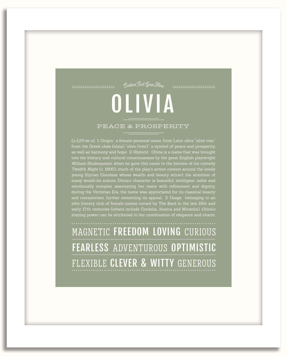 Frame Options | Sage | White Frame, Matted