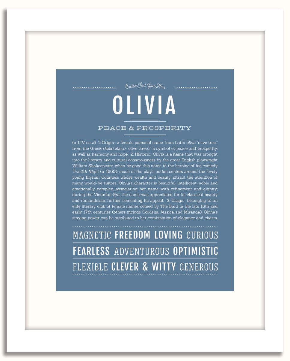 Frame Options | Steele Blue | White Frame, Matted