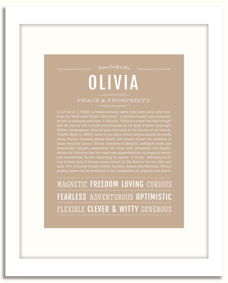 Frame Options | Tan | White Frame, Matted