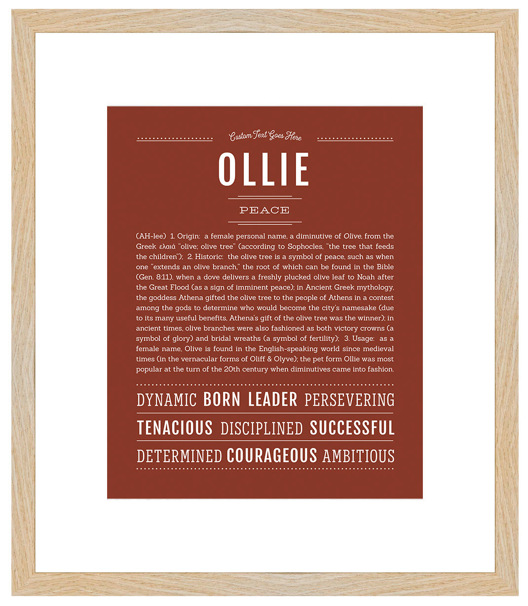 Ollie (female) | Name Art Print