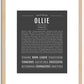 Ollie (female) | Name Art Print