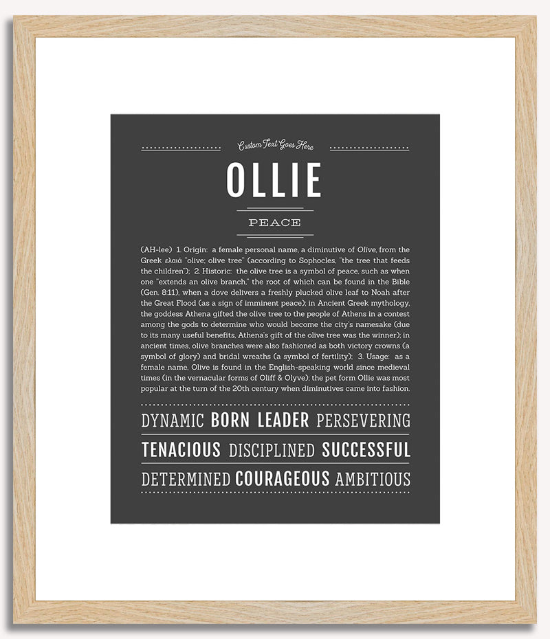 Ollie (female) | Name Art Print