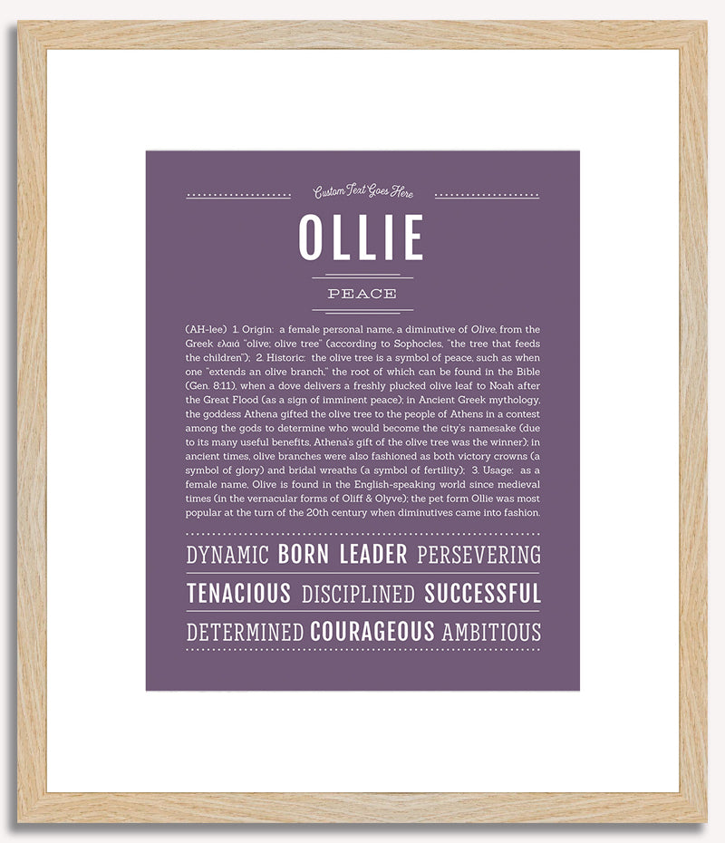 Ollie (female) | Name Art Print