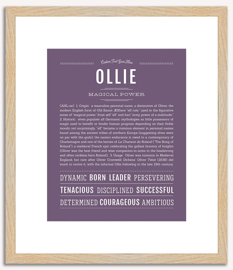 Ollie (male) | Name Art Print