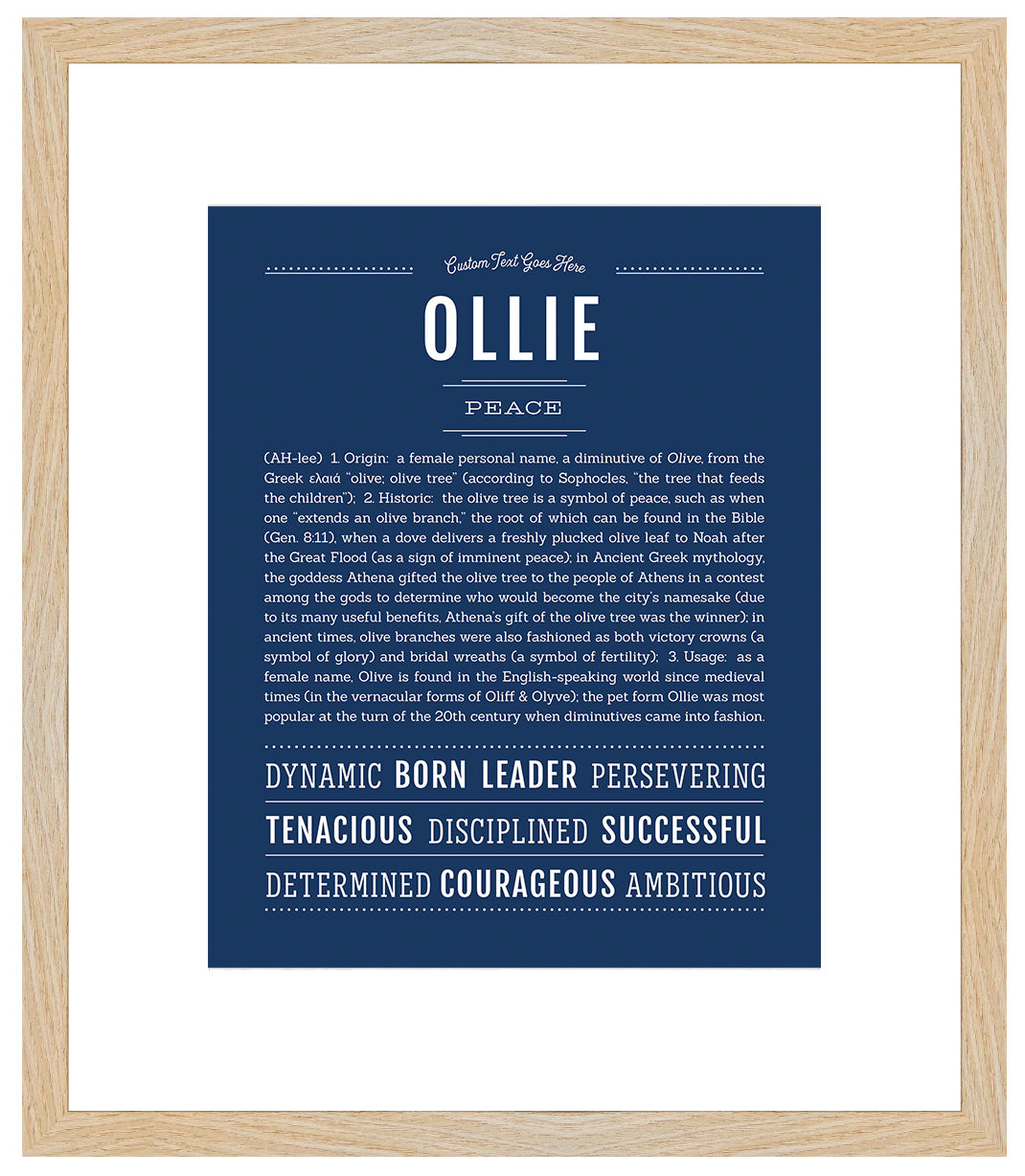 Ollie (female) | Name Art Print