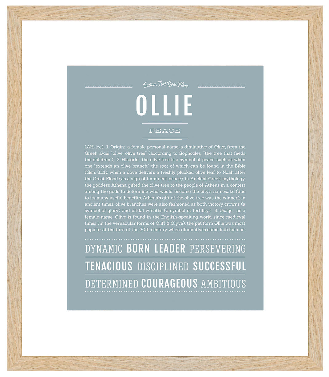 Ollie (female) | Name Art Print