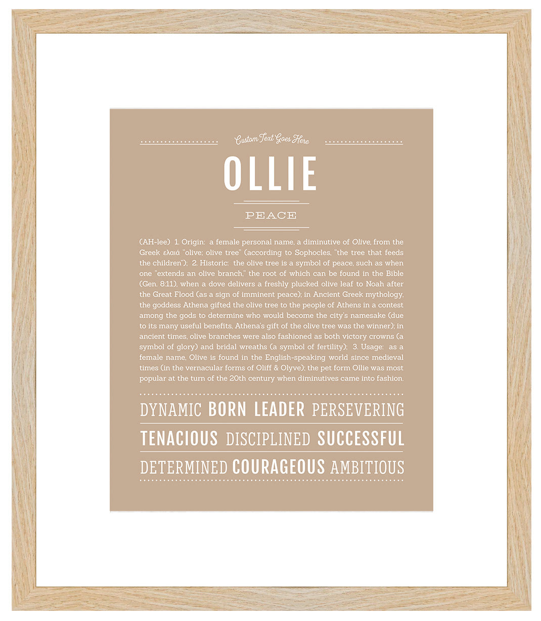 Ollie (female) | Name Art Print