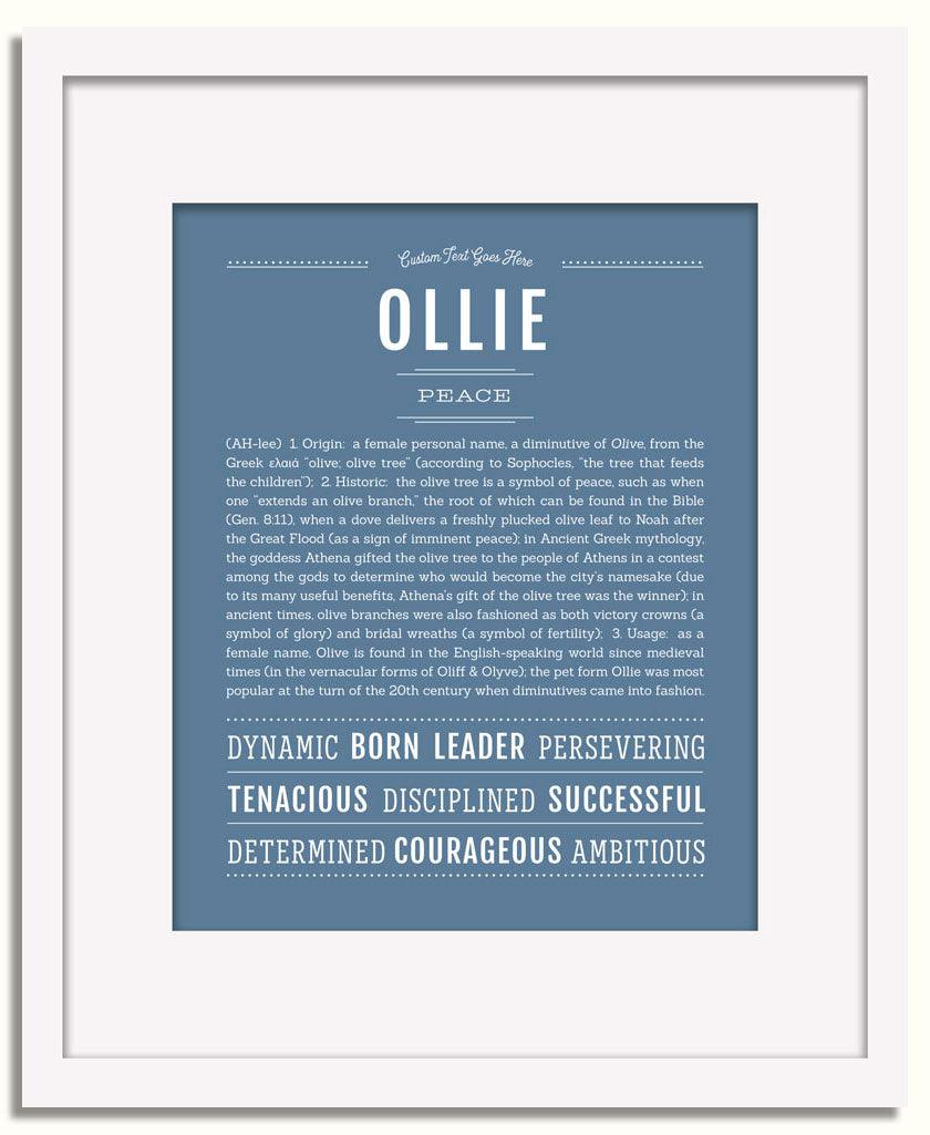 Frame Options | Steele Blue | White Frame, Matted