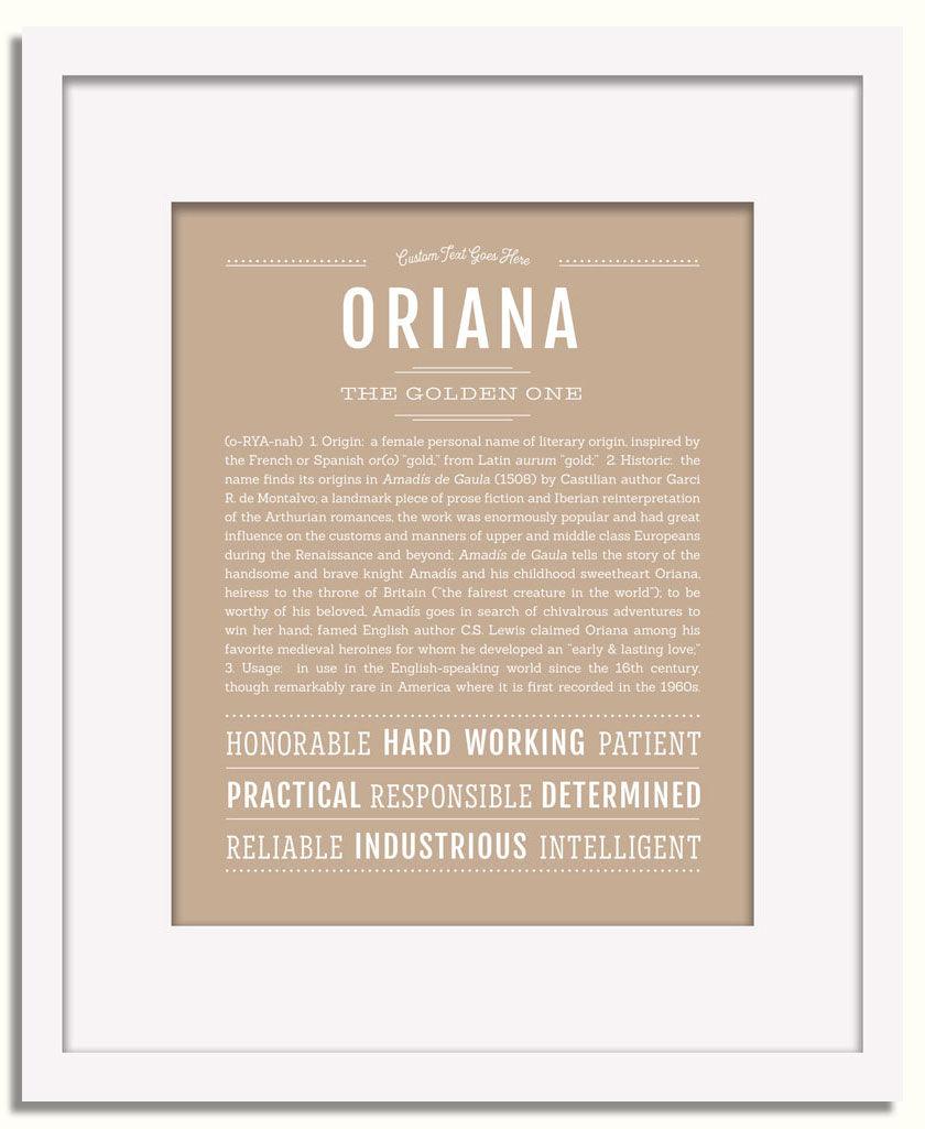 Frame Options | Tan | White Frame, Matted