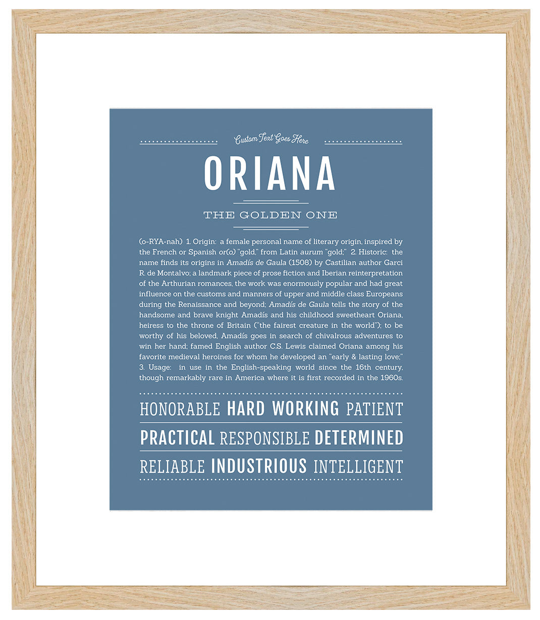 Oriana | Name Art Print