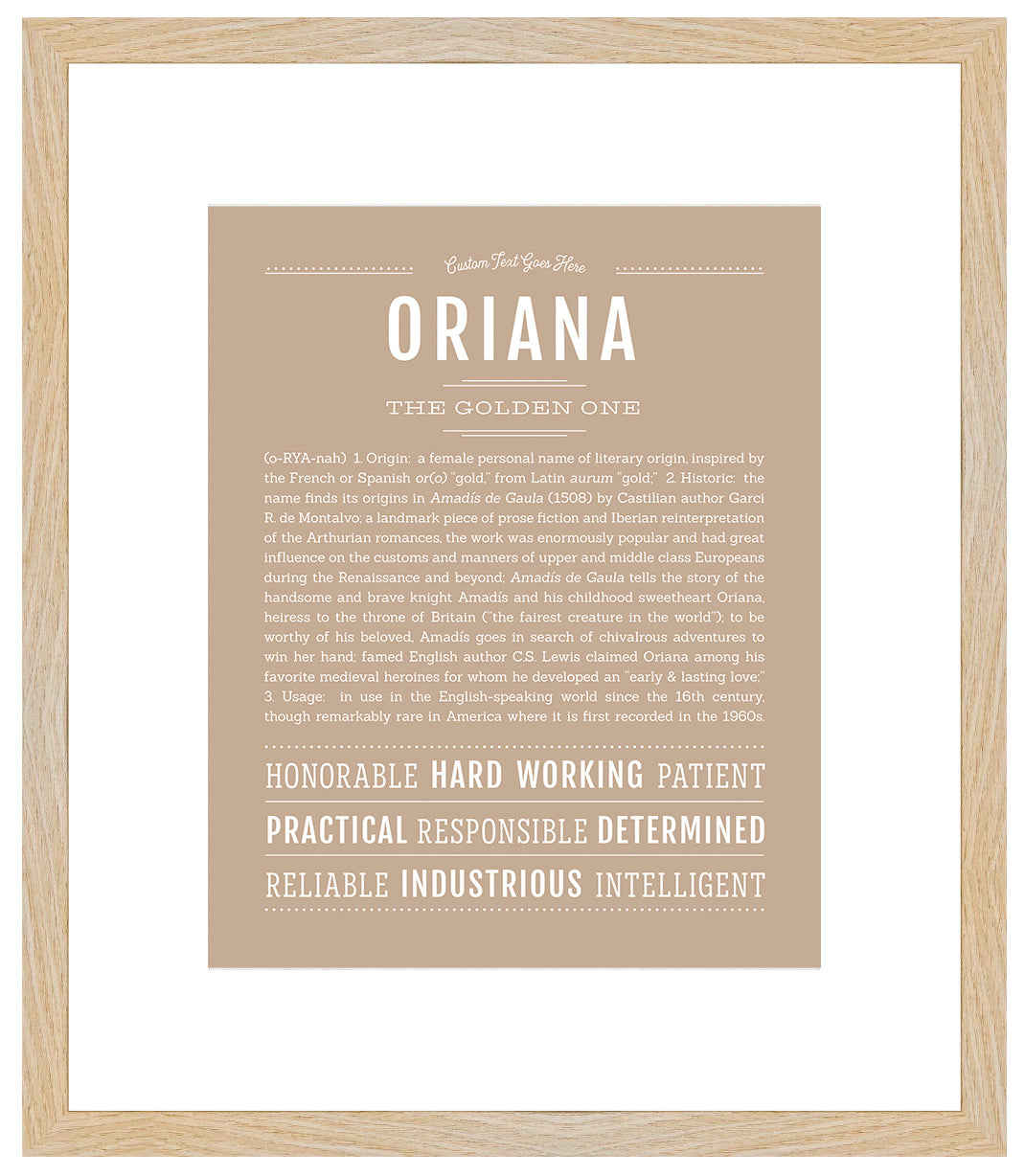 Oriana | Name Art Print