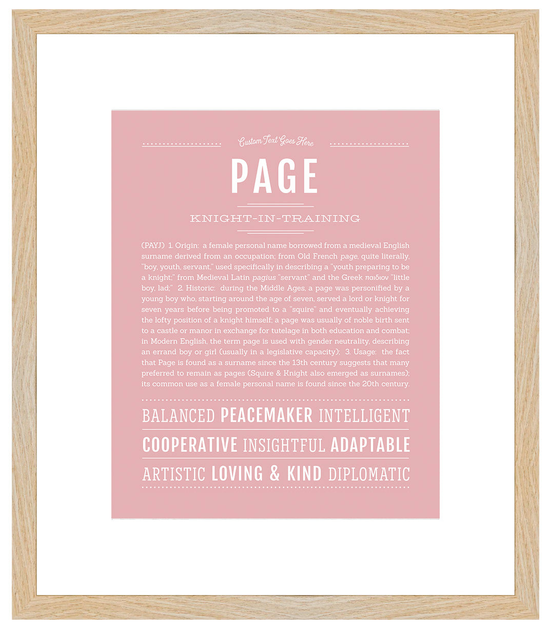 Page | Name Art Print