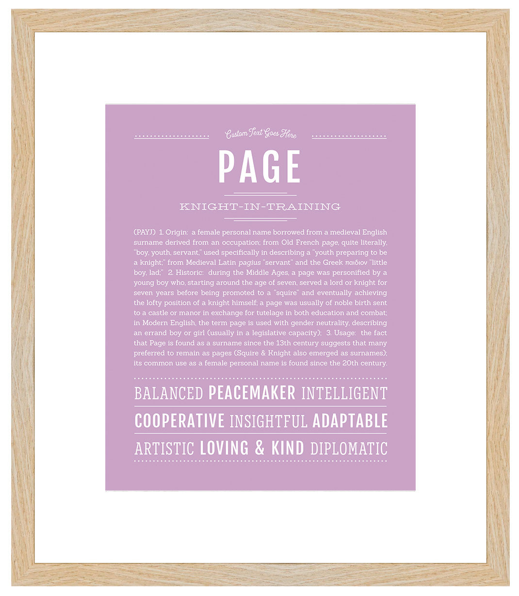 Page | Name Art Print