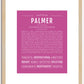 Palmer (female) | Name Art Print