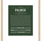 Palmer (female) | Name Art Print