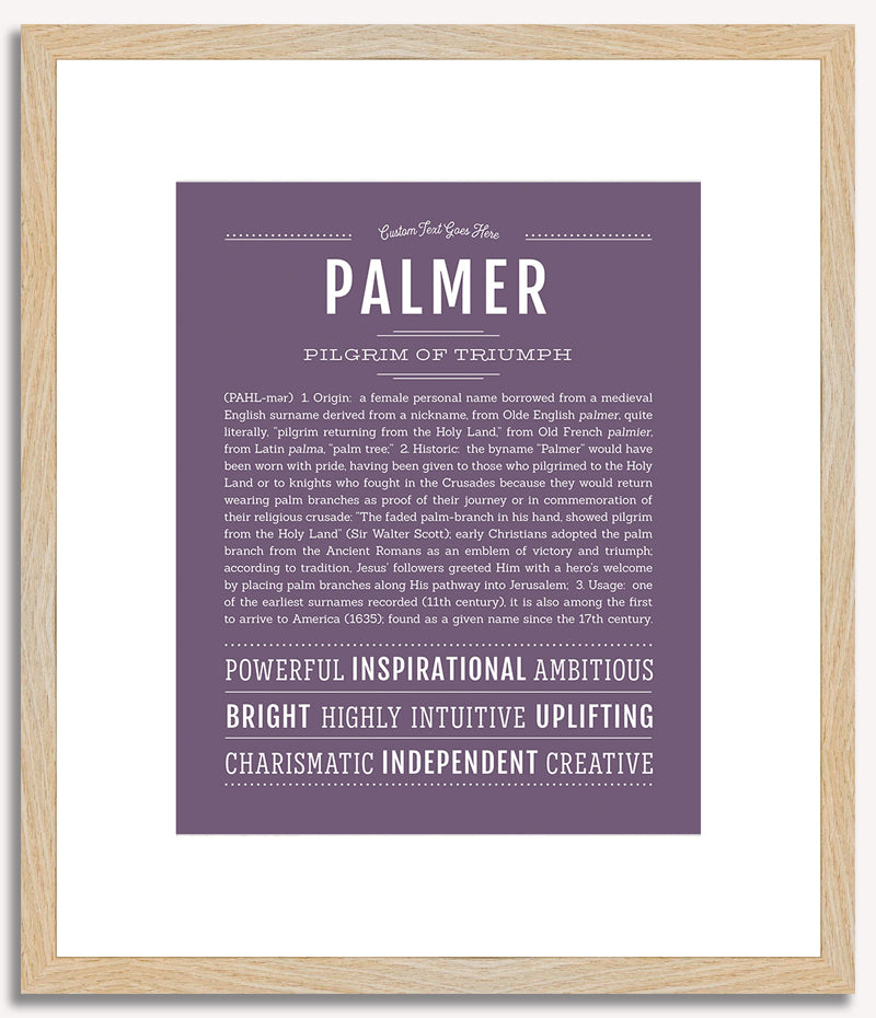 Palmer (female) | Name Art Print