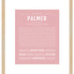 Palmer (female) | Name Art Print