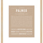 Palmer (female) | Name Art Print