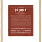 Paloma | Name Art Print