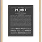 Paloma | Name Art Print