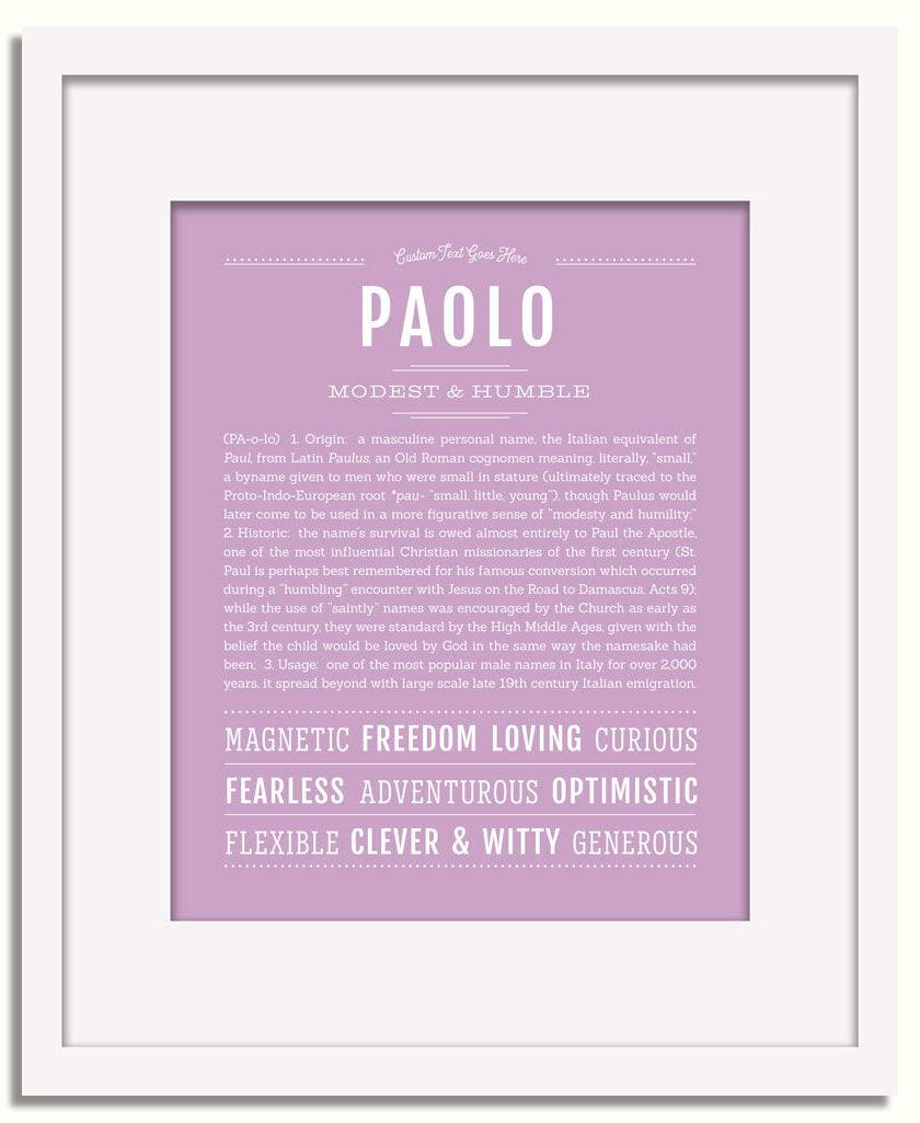 Frame Options | Lilac | White Frame, Matted