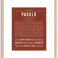 Parker (male) | Name Art Print