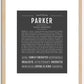 Parker (female) | Name Art Print