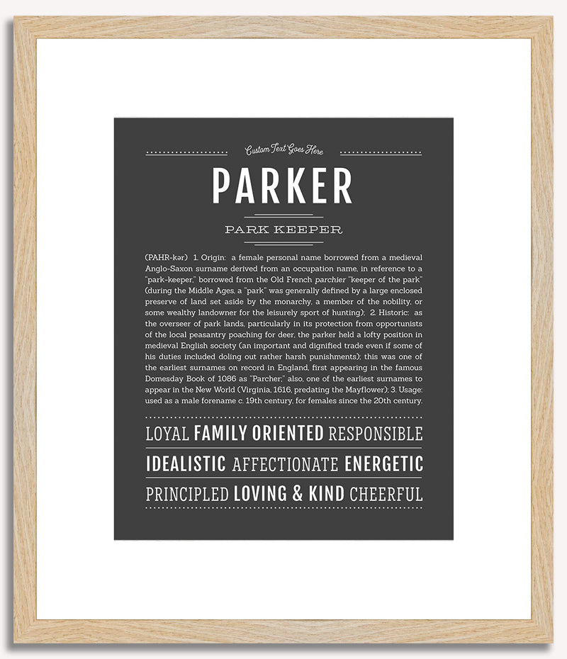 Parker (female) | Name Art Print