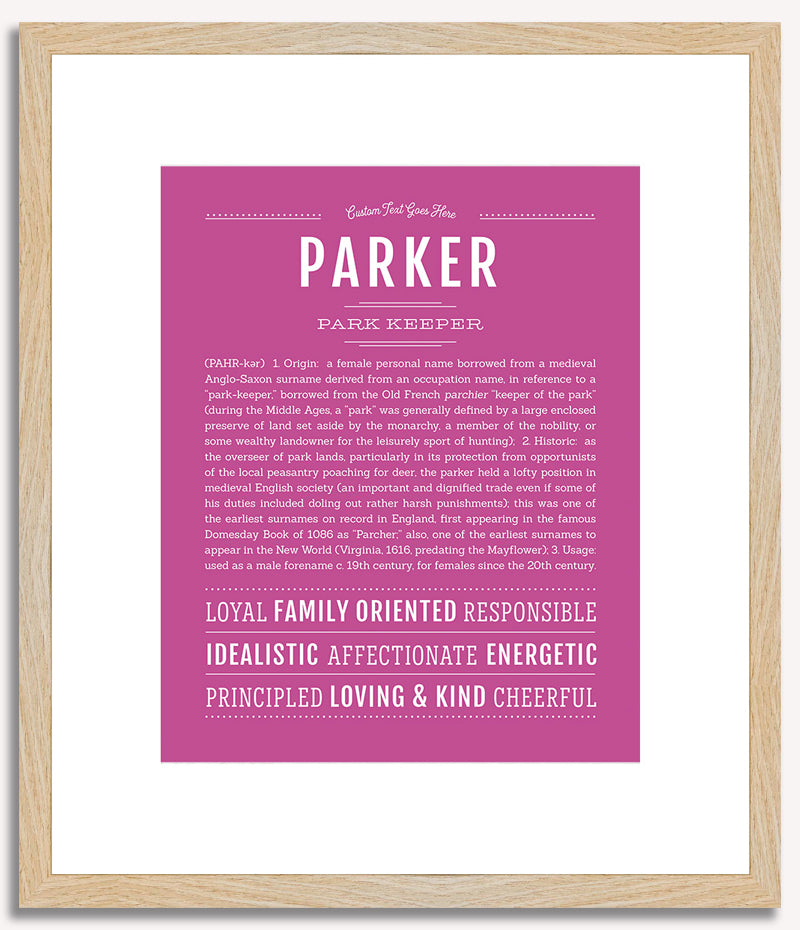 Parker (female) | Name Art Print