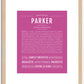 Parker (male) | Name Art Print