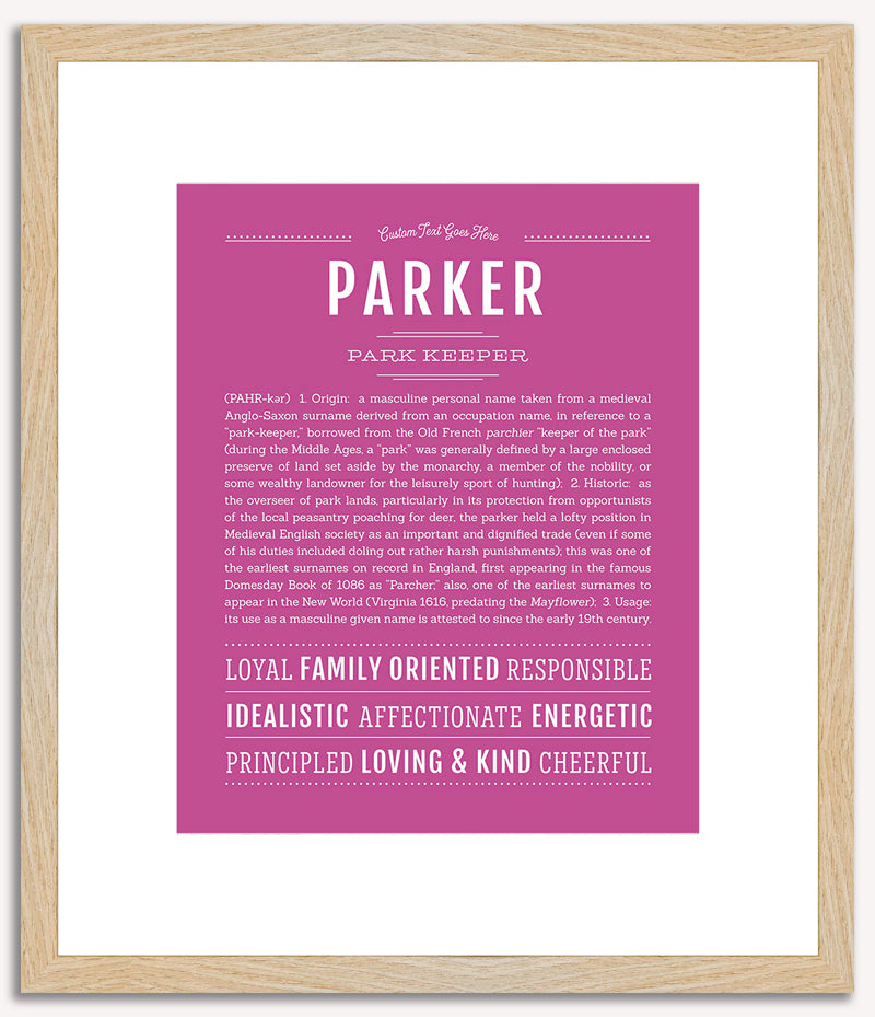 Parker (male) | Name Art Print