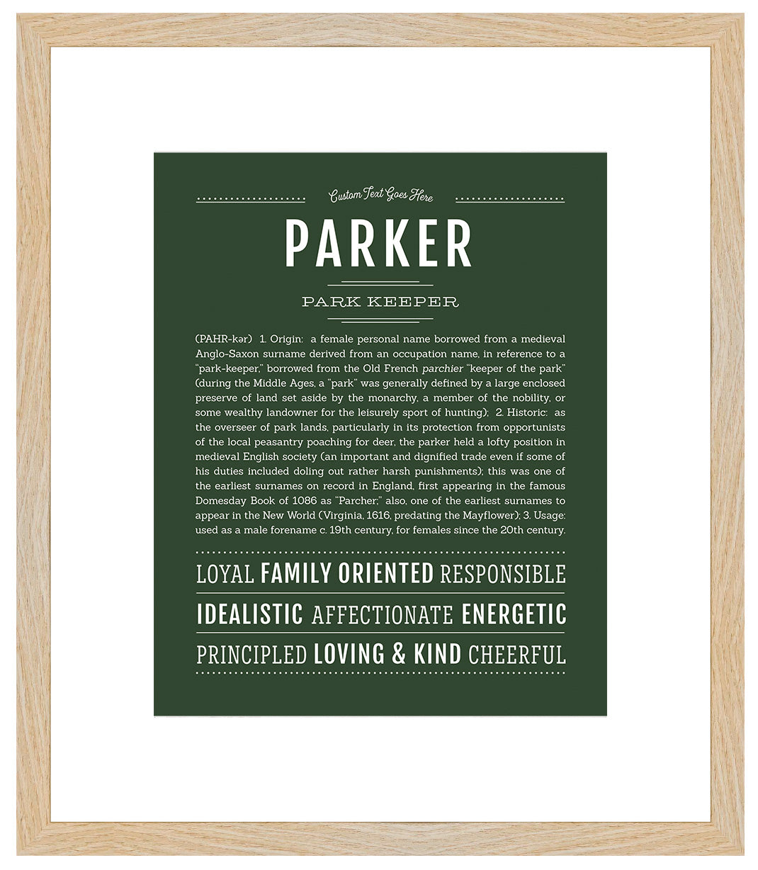 Parker (female) | Name Art Print