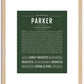 Parker (male) | Name Art Print