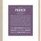 Parker (female) | Name Art Print