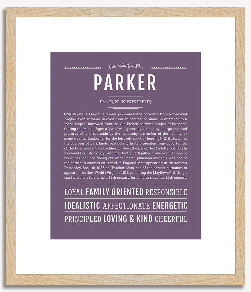 Parker (female) | Name Art Print