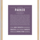 Parker (male) | Name Art Print