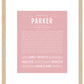 Parker (female) | Name Art Print