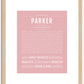 Parker (male) | Name Art Print