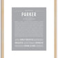 Parker (male) | Name Art Print