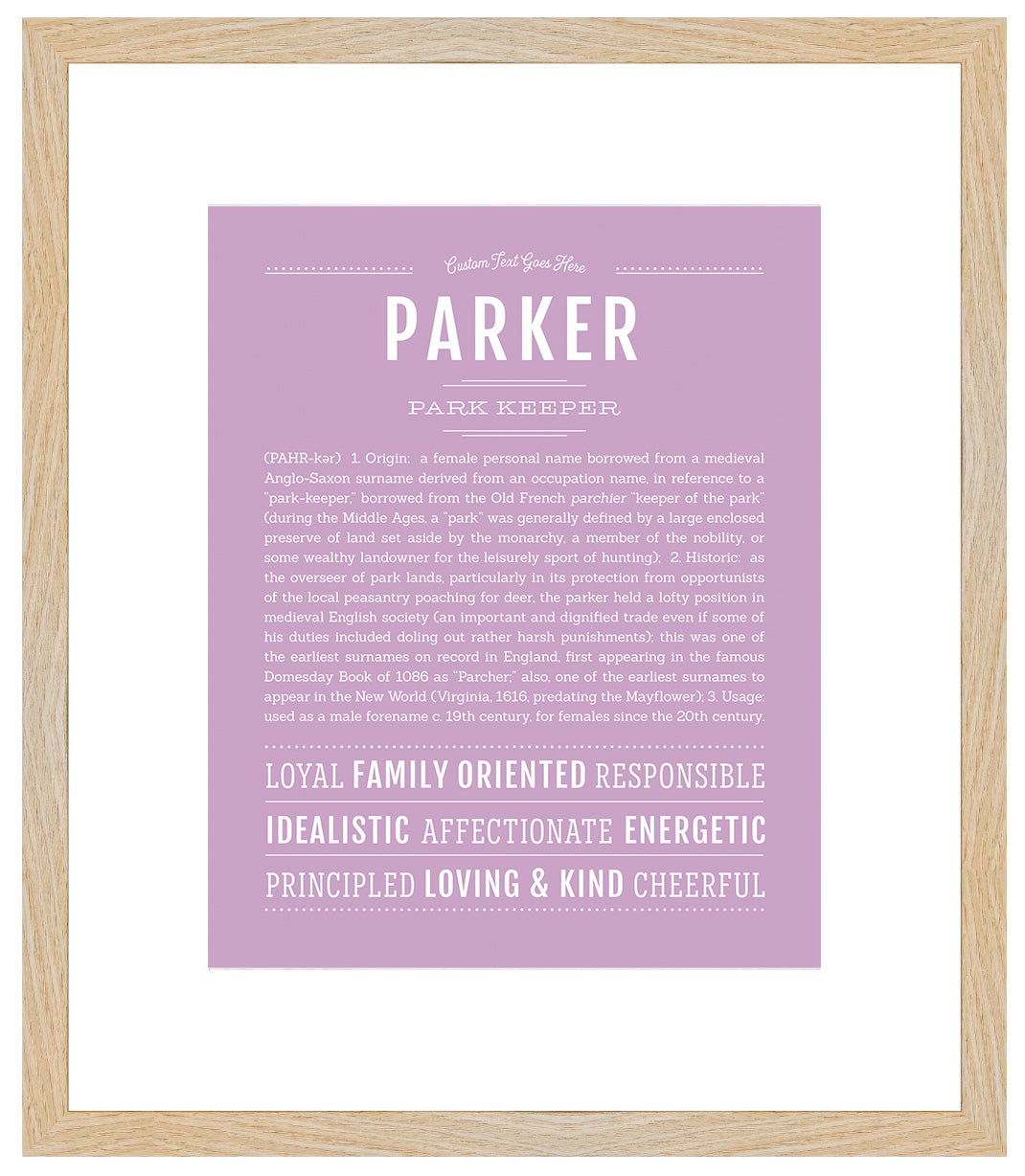 Parker (female) | Name Art Print