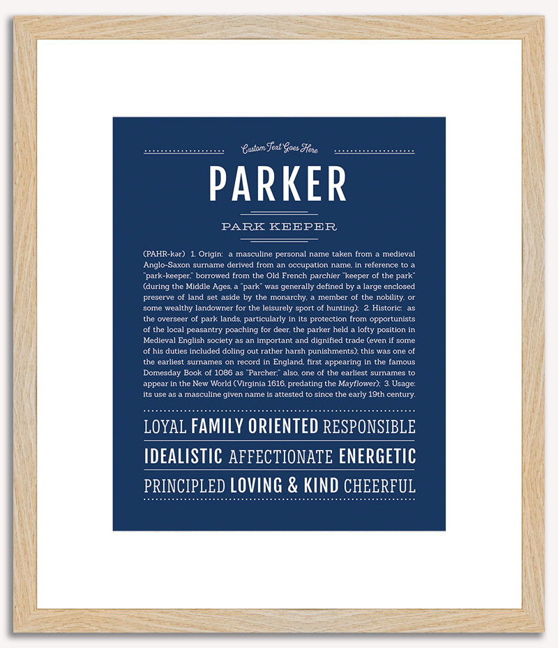 Parker (male) | Name Art Print