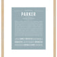 Parker (female) | Name Art Print