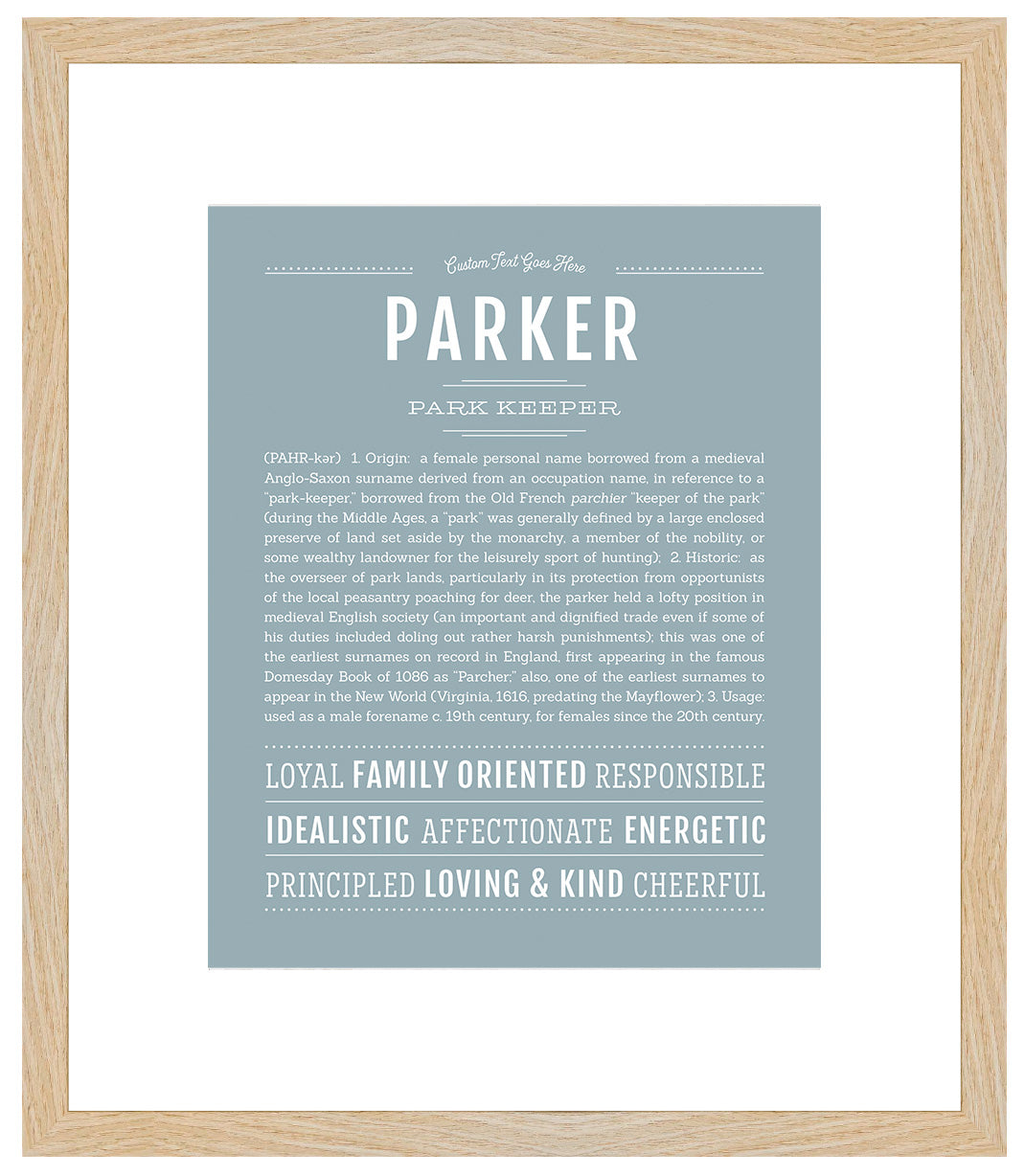 Parker (female) | Name Art Print