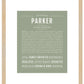 Parker (female) | Name Art Print