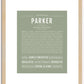 Parker (male) | Name Art Print