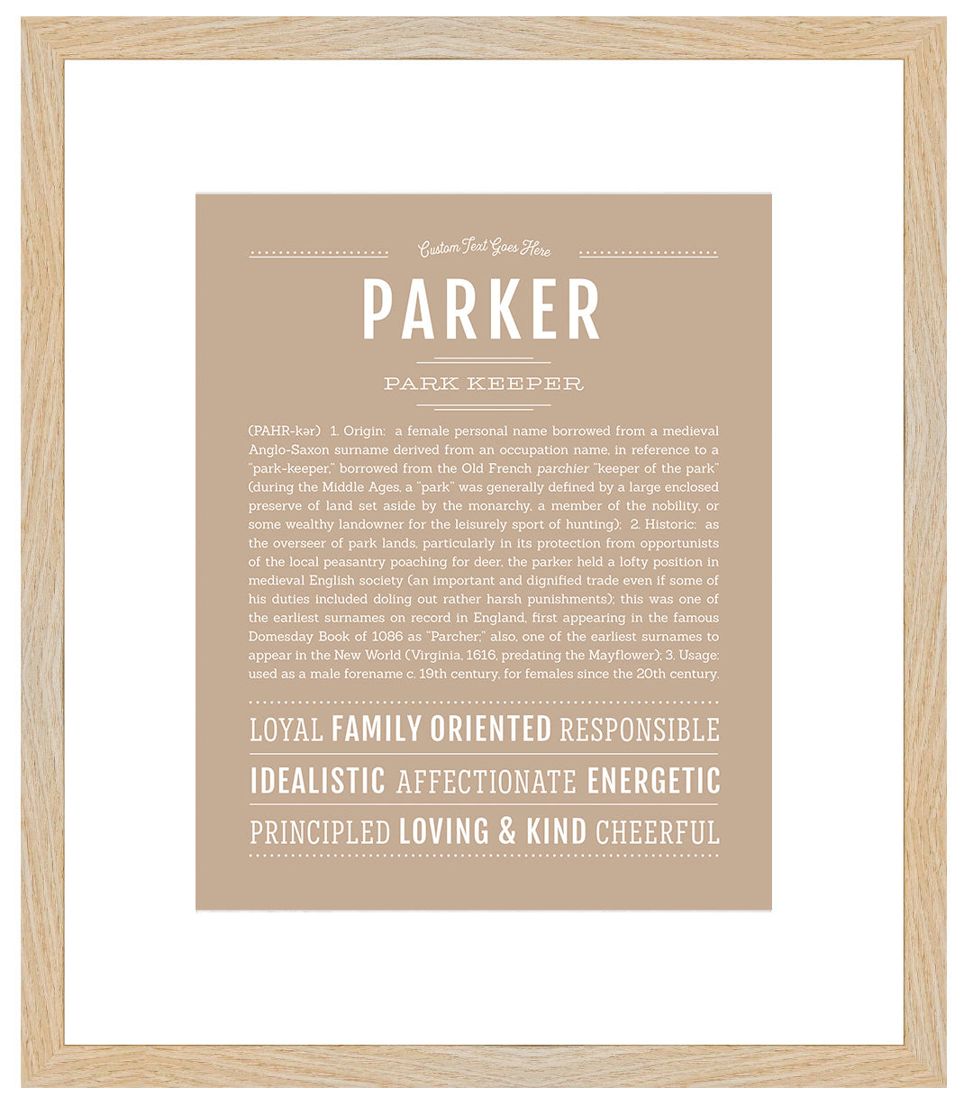 Parker (female) | Name Art Print