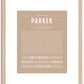 Parker (male) | Name Art Print