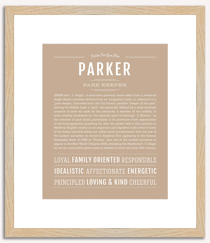 Parker (male) | Name Art Print