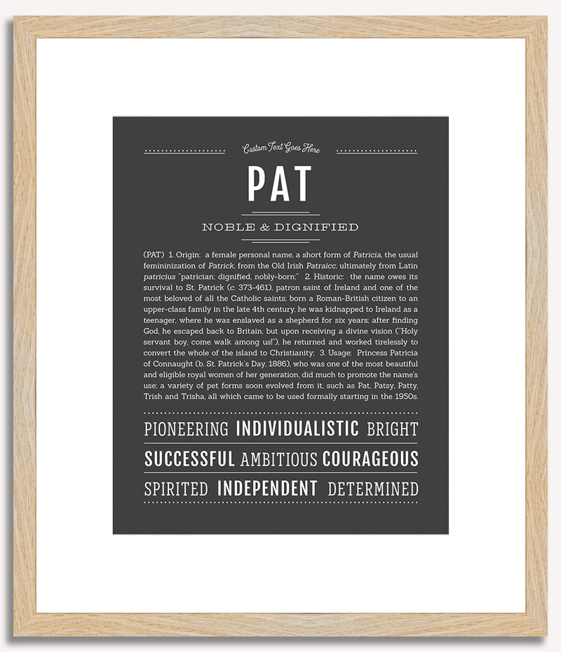 Pat (female) | Name Art Print