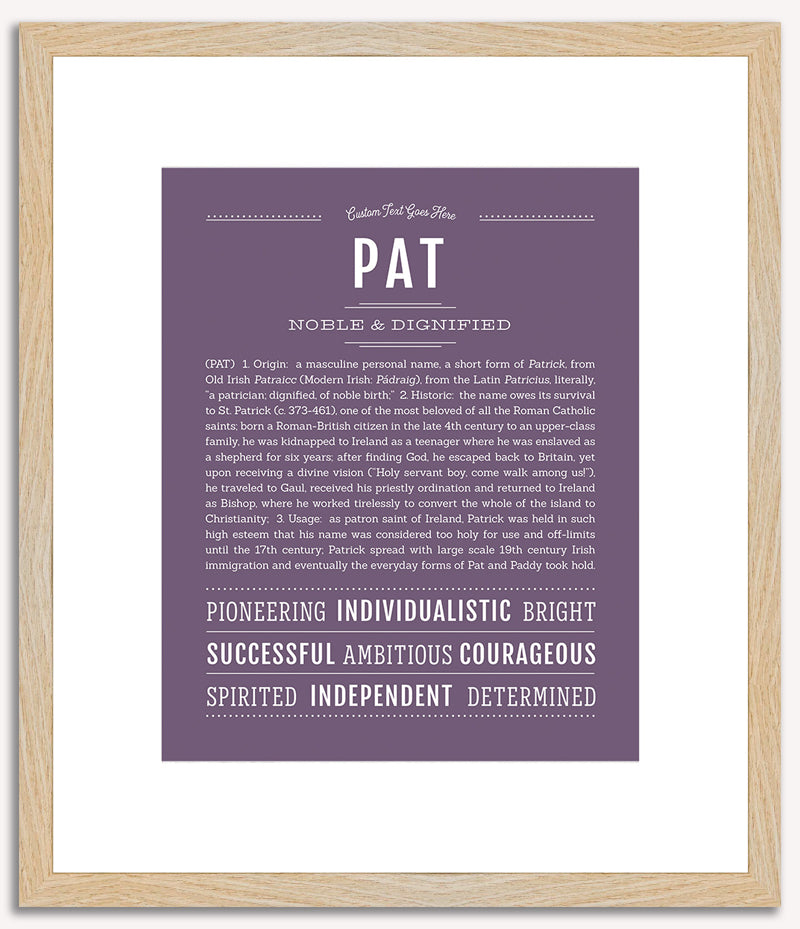 Pat (male) | Name Art Print